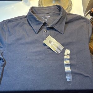 Structure Men's black stretch polo shirt